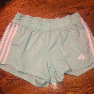 teal adidas shorts
